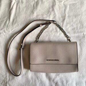 Michael Kors Daniela Saffiano Leather Crossbody Bag in Smoky Gray